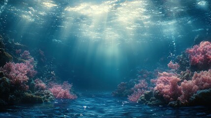 Sunbeams Illuminate Vibrant Coral Reef