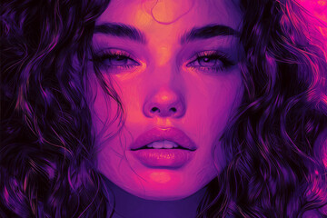 Fototapeta premium Elegant Hand-Drawn Vector Illustration of a Stunning Woman Perfect Template for Cards Posters T-Shirts Pins Badges and Patches.