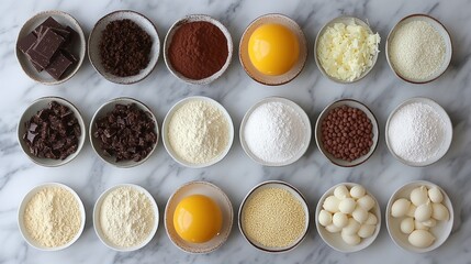 Baking Ingredients Flat Lay: A Collection of Sweet Treats Components