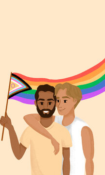 Celebration of love and inclusion with pride flag