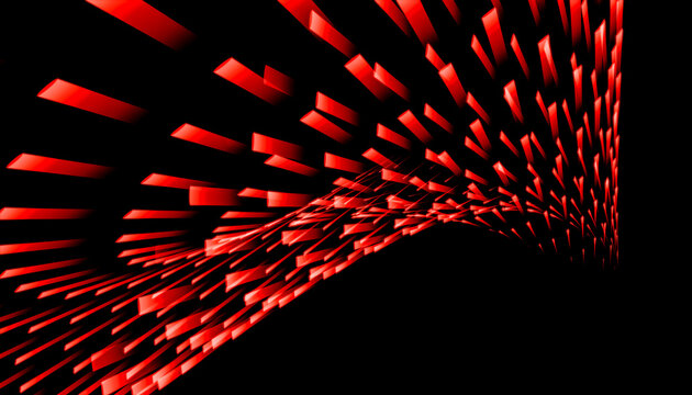 Abstract red light pattern on a black background