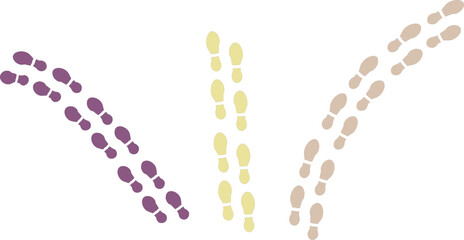 the illustration of footprints that are going in different directions 