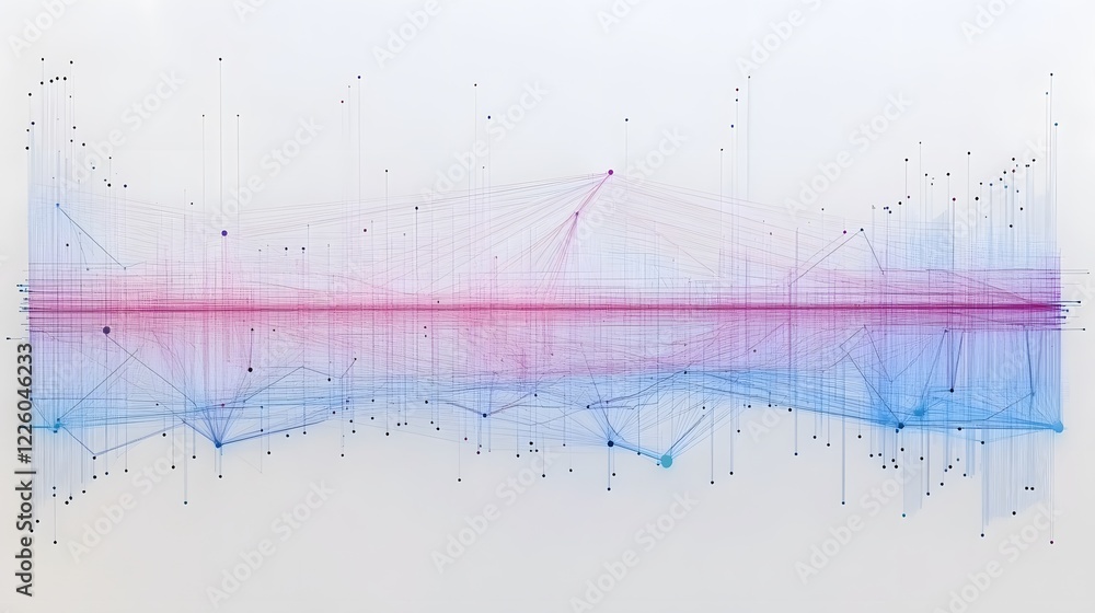 Poster abstract network connections data visualization ai art