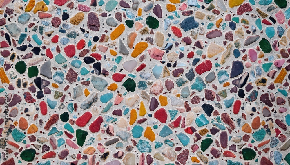Poster artistic terrazzo pattern on textured background abstract geometric design embracing warm tones and 