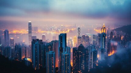 Fototapeta premium The urban landscape merges innovation with functionality.