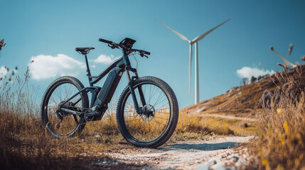 Fototapeta premium Skyward Synergy: Solar and Wind Power for a Sustainable Future