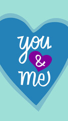 Delicate you and me hand drawn with heart for Valentines Day_Delicate you and me hand drawn with heart for Valentines Day