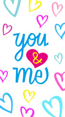 Elegant hand drawn you and me for Valentines Day_Elegant hand drawn you and me for Valentines Day