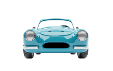 Classic Blue Roadster: A Vintage Automobile Rendering