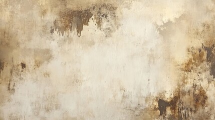 warm brown, beige, and gold tones on a rough grunge background. An old, worn appearance is produced by a rough texture with obvious brushstrokes and stains.
