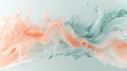 Fototapeta premium Abstract Pastel Waves Fluid Art Painting