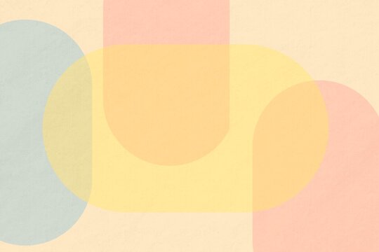 Soft pastel abstract geometric shapes with vintage style