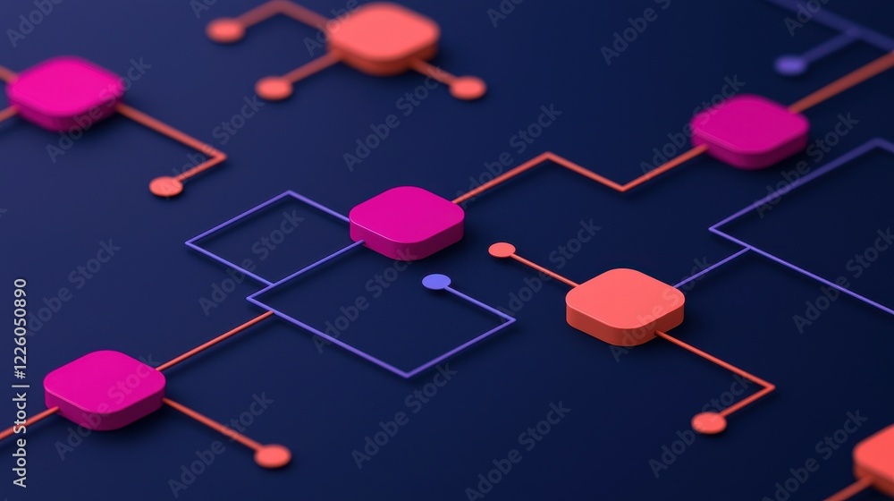 Poster abstract geometric design with colorful shapes and lines