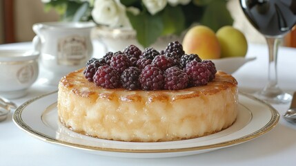 Delicious Blackberry and Custard Cake