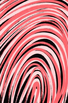 Striking pink and black minimalistic swirl illustration