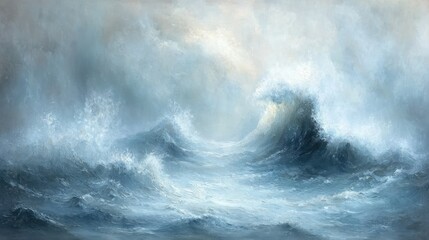 Oceanic Storm: A Seascape of Immense Waves