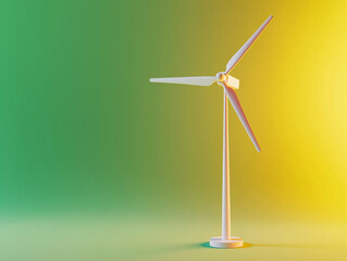 wind turbine on green background
