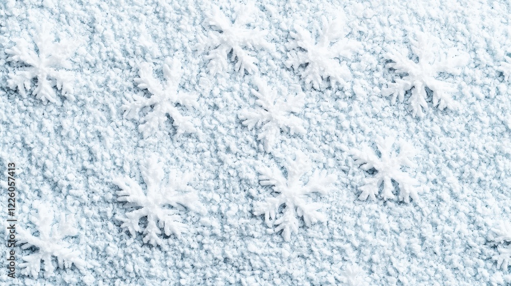 Poster snowflake patterns on soft blue background for winter themes