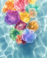 Dreamlike Underwater Floral Scene With Vibrant Hues