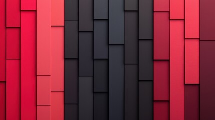 Vibrant Red and Black Panel Wall Design for Modern Interior Spaces