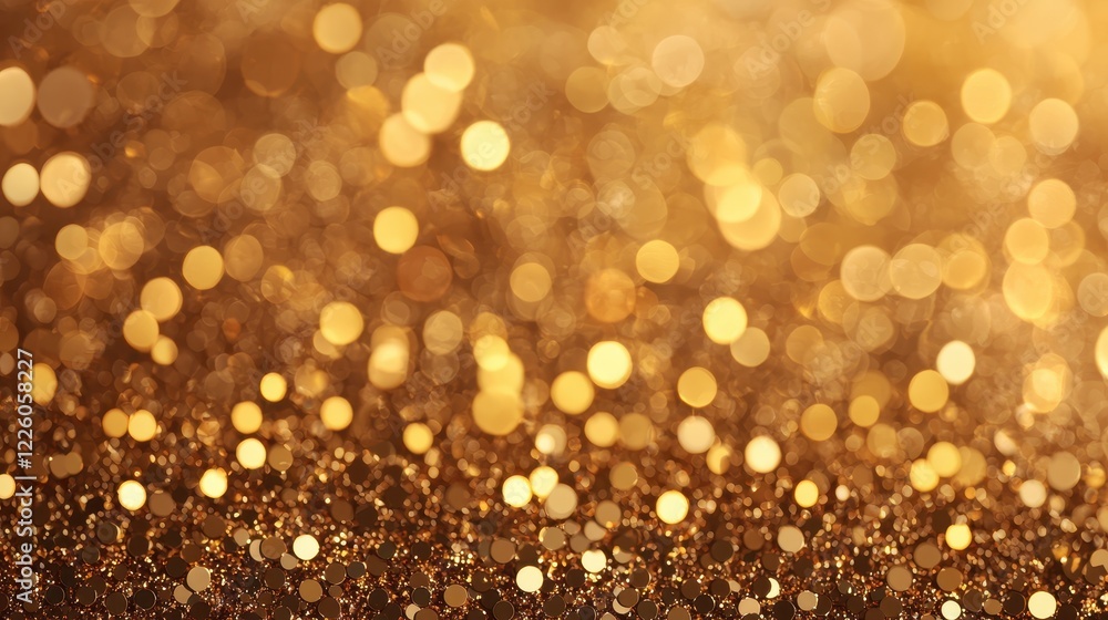 Poster golden bokeh background with sparkling glitter and soft light