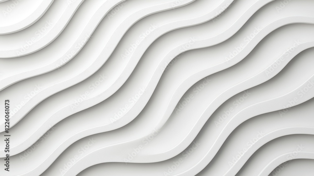 Aufkleber smooth white wave patterns on minimalist background for design