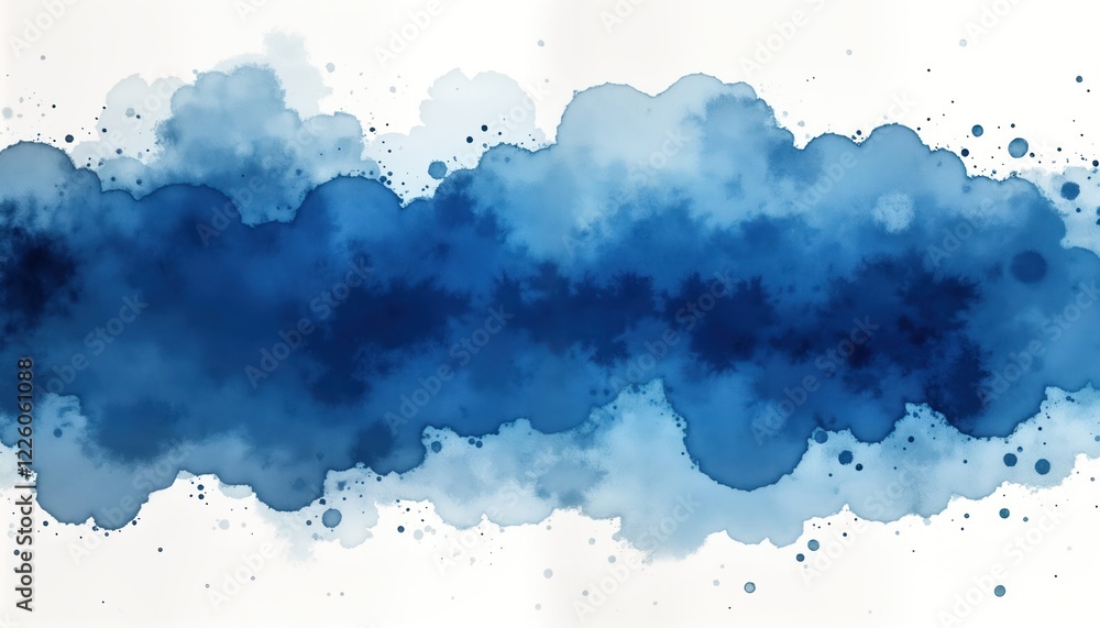 Poster abstract navy blue watercolor texture. blue shades blend into creating dynamic pattern. watercolor s