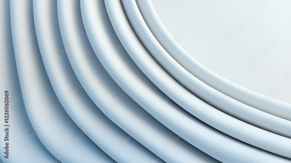 Poster smooth white curved lines on soft gradient background