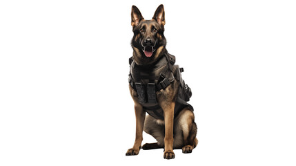German Shepherd Dog in Tactical Vest Military Canine Police K9 Unit Security Dog Working Dog Breed