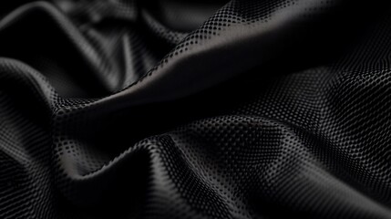 Fototapeta premium Abstract Black Fabric Texture: A Study in Darkness and Depth