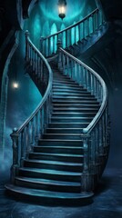 Enigmatic Spiral Staircase In A Mysterious, Ethereal Setting