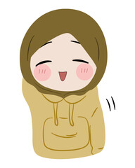 Smiling Hijabi Girl Character Illustration