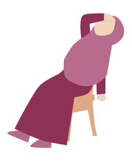 Relaxing Muslim Woman Illustration