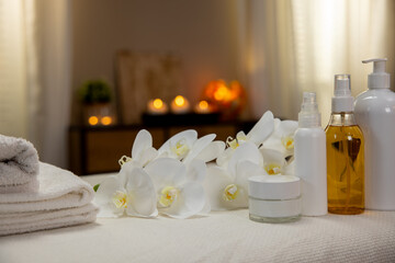 A Relaxing Spa Setting that Features Beautiful Floral Accents and Invigorating Essential Oils