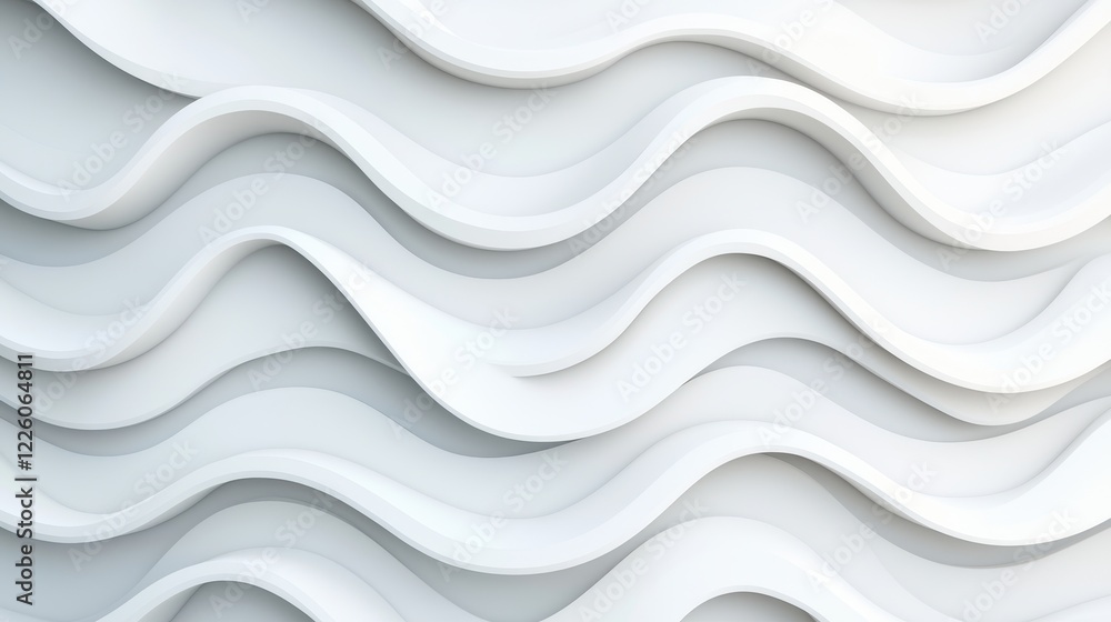 Poster abstract white wavy pattern in a modern minimalistic design
