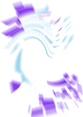 An abstract transparent iridescent color blur design element.