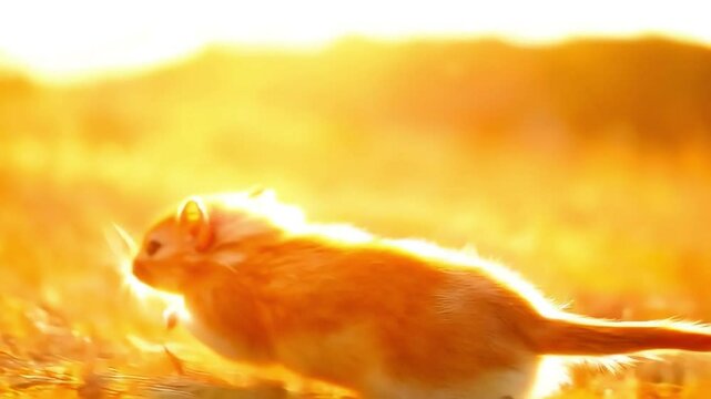 Golden gerbil sunset desert habitat warmth