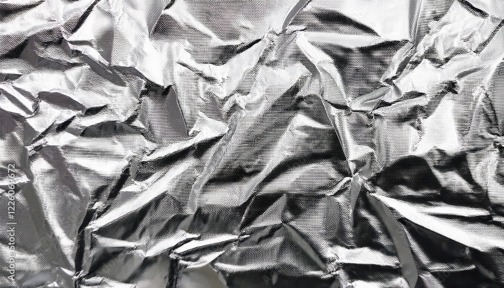Poster highquality silver leaf background texture shiny light grey crumpled metallic chrome foil repeat pat