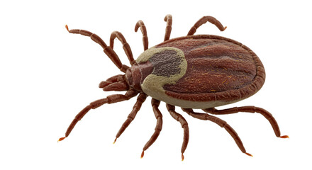 Castor bean tick (Ixodes ricinus) isolated on transparent withe background PNG,.,,