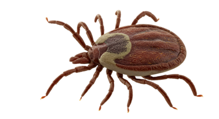 Castor bean tick (Ixodes ricinus) isolated on transparent withe background PNG,.,,