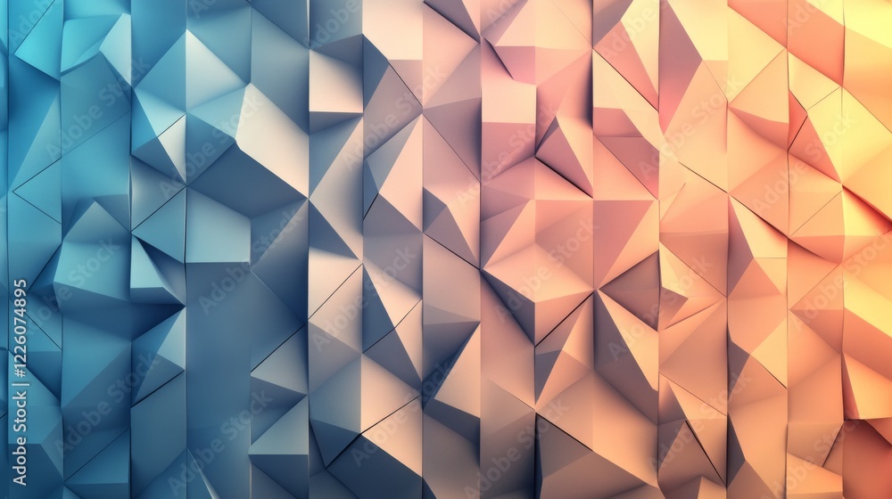 Poster abstract geometric triangular pattern wall