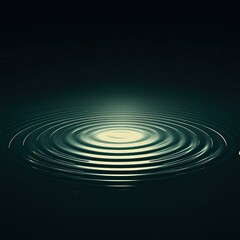 Fototapeta premium Abstract dark water ripples, concentric circles, light reflection.
