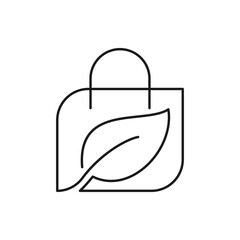 Recyclable plastic bag icon design isolated on white background. Vector illustration