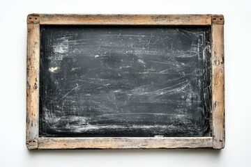 Fototapeta premium A textured, rustic wooden-framed chalkboard, ideal for writing or drawing