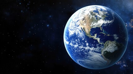 Fototapeta premium Stunning view of earth from space highlighting continents and oceans
