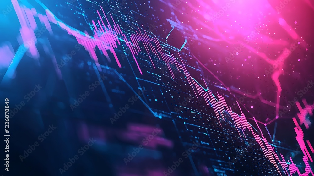 Poster abstract data visualization in bright colors