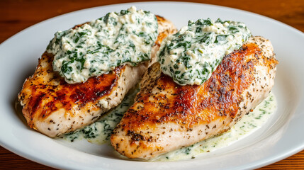 Ricotta Spinach Topped Chicken