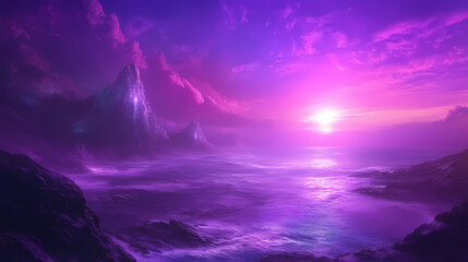 Purple horizon glow - ethereal background for design, branding, or ui. Mystic Horizon. Illustration