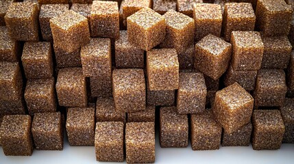 Delicious Brown Sugar Cubes Piled Together in a Sweet Arrangement