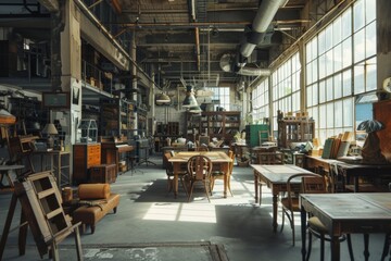 Naklejka premium Interior of a furniture factory